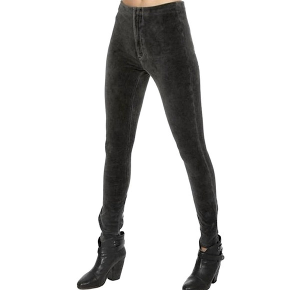 MOTHER seamless grey corduroy high rise legging